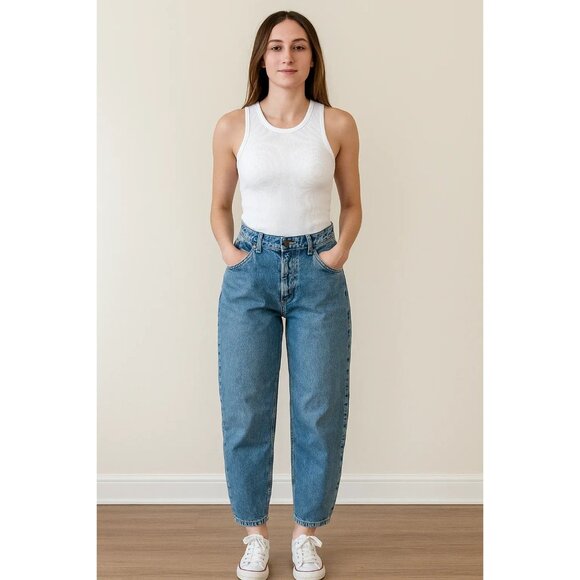 Vintage 80s Rio High-Waisted Stonewashed Blue Jeans Junior Size 13 - Picture 1 of 9